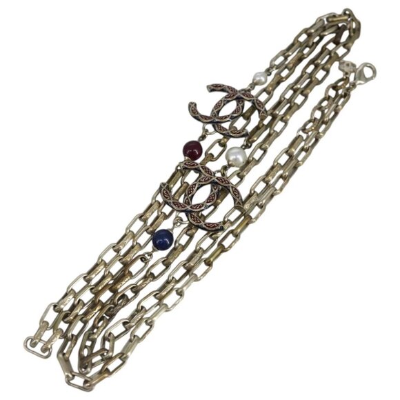 CHANEL Necklace metal Gold Tone CC - Picture 1 of 16